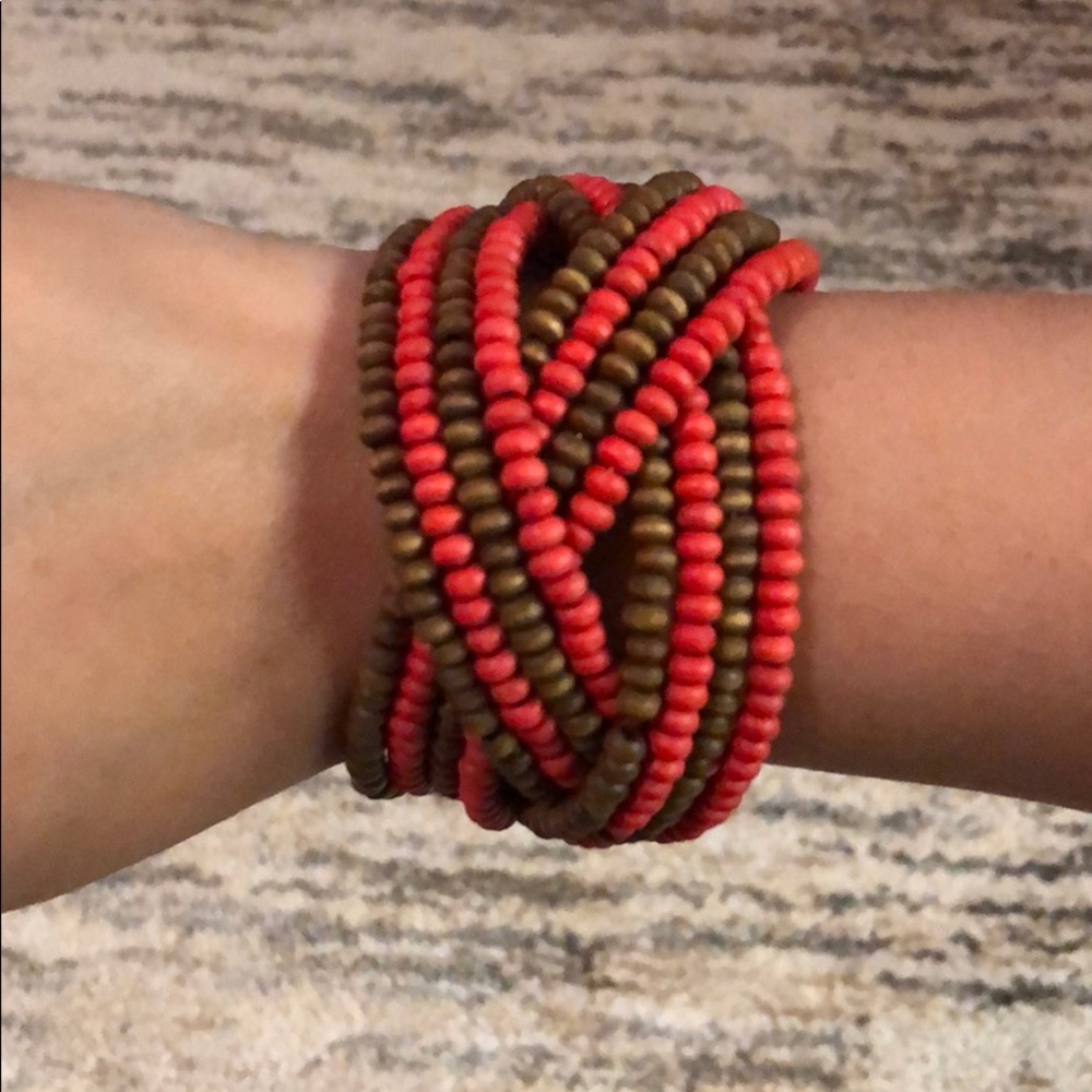 Wooden coral bracelet